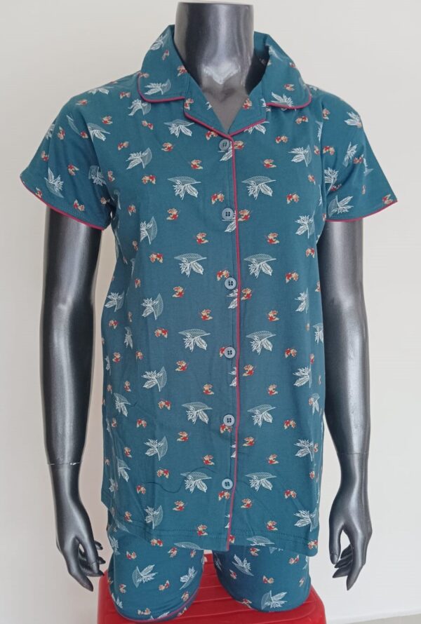 Women's Beauty Flower Leaf Printed Night Suit Boxer